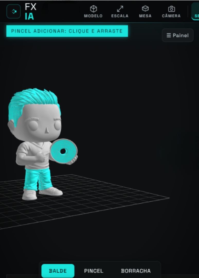 Editor 3D da FX_ia pintando um colecionável